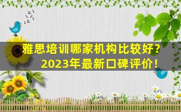 雅思培训哪家机构比较好？ 2023年最新口碑评价！